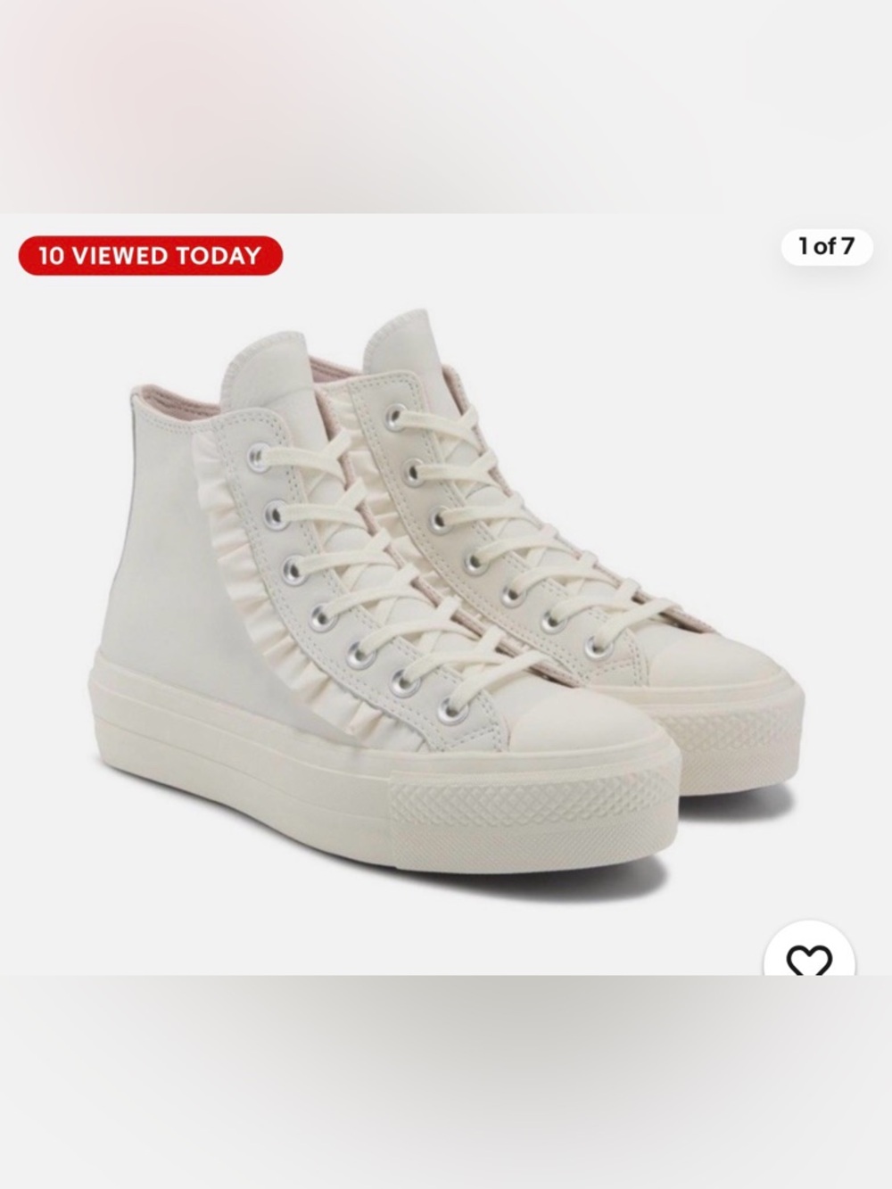 Converse High-Top Ruffle Canvas Sneakers - platform, ruffle detail